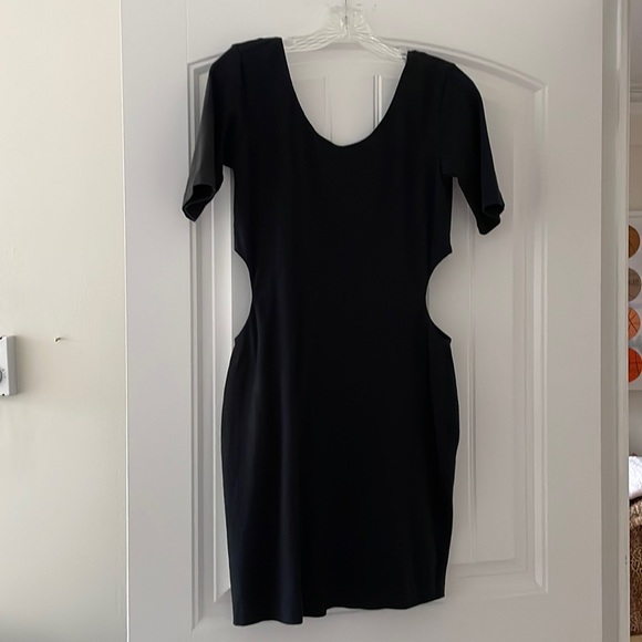 Betsy Johnson Black Cotton Waist Cut Out Dress Size L - Picture 1 of 5